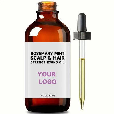 30 Minyak Esensial Ekstrak Rosemary Mint Scalp Minyak Penguat Rambut untuk Logo Khusus