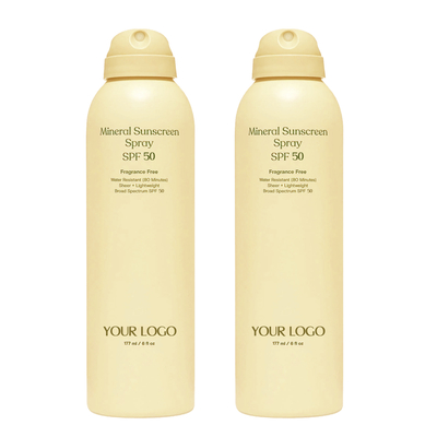 Label pribadi SPF 50 Sunscreen Spray Twin Pack Water Resistant Sunscreen Pack 2 buah