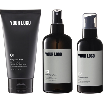 OEM Pria Skincare Set dengan Ekstrak Tanaman Organik dan Volume Disesuaikan