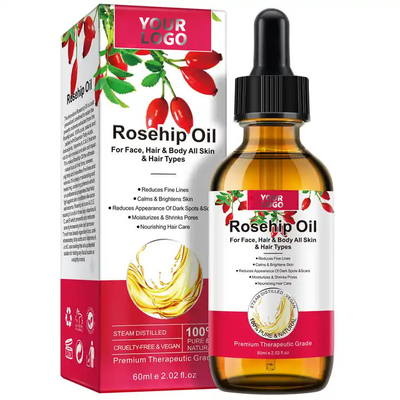 Perawatan Kulit Rambut Pria Label Pribadi Minyak Hip Rose Murni untuk Penghapusan Garis-garis halus