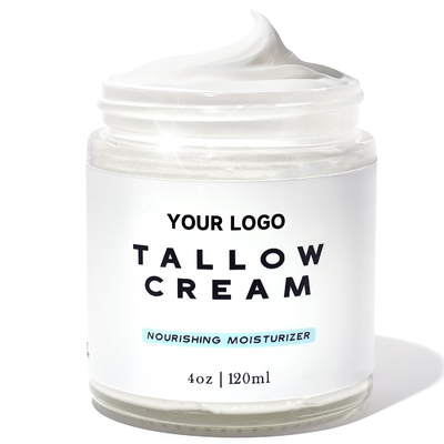Custom Grass Fed Beef Tallow Balm Moisturizer Cream 100% Lotion alami untuk kulit sensitif