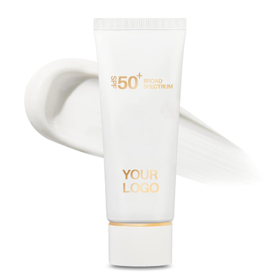SPF 50 Pelindung Matahari Pria Perlindungan UVA/UVB Berspektrum Luas Ringan Tidak Berwarna Putih