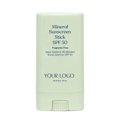 Label Pribadi Mineral Sunscreen Stick SPF 50 Water-Resistant Broad Spectrum UVA/UVB Perlindungan