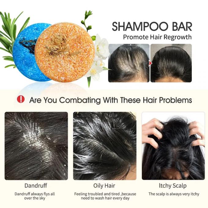 Organic Natural Anti Hair Loss Shampoo Bar Anti Thinning Shampoo Sabun OEM/ODM 0