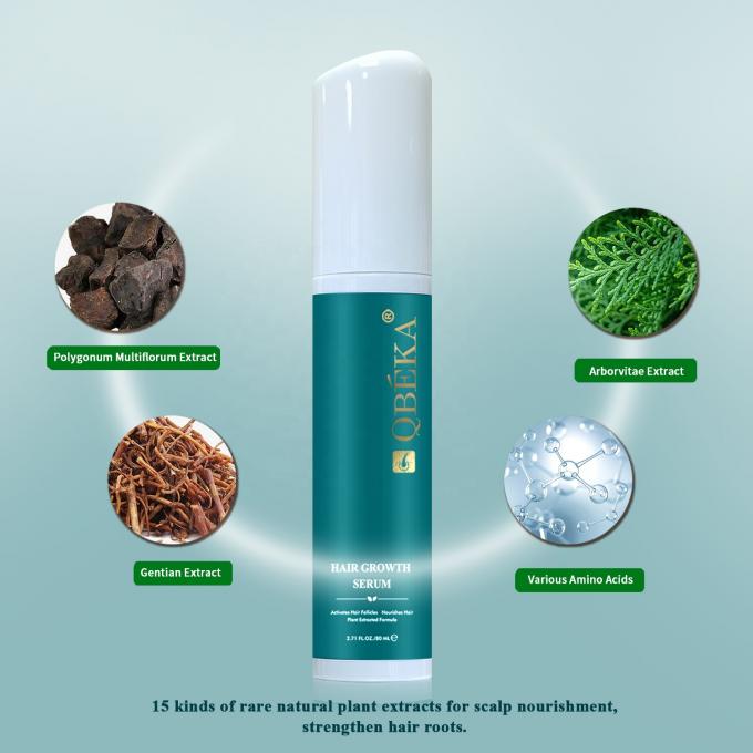 80ml Minyak Pertumbuhan Rambut Produk Label Pribadi Tim QC Profesional Serum Anti Rambut Rontok 9