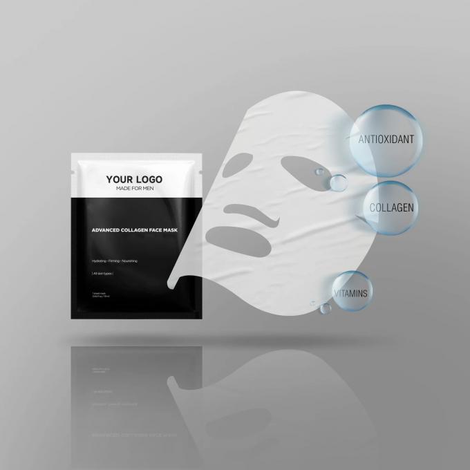 Custom Logo Sheet Face Mask untuk Pria Nutrisi Oryza Sativa Rice Lees Ekstrak 5 Piece Set 1
