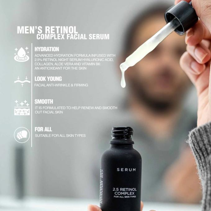 Custom Private Label Pria Asam Hyaluronic Retinol Kompleks Serum Anti-Wrinkle Firming 1