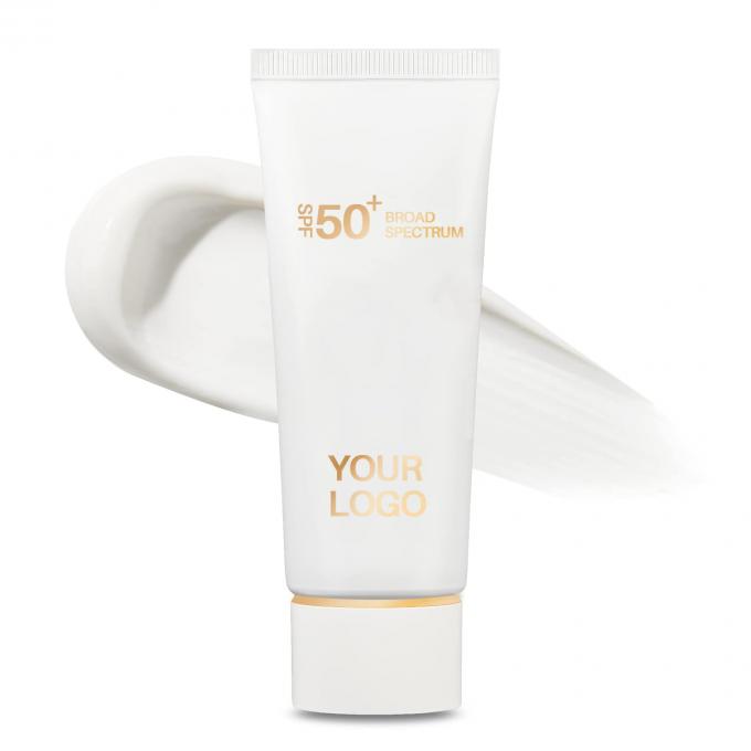 SPF 50 Pelindung Matahari Pria Perlindungan UVA/UVB Berspektrum Luas Ringan Tidak Berwarna Putih 0
