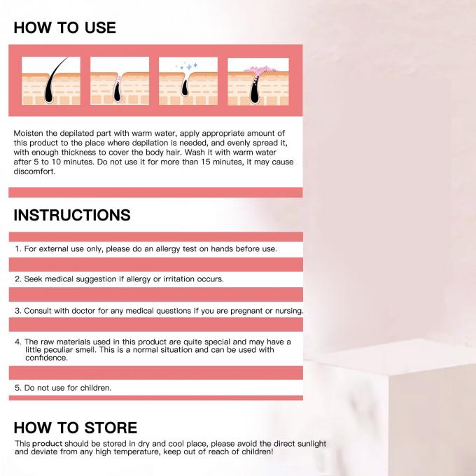 SENSITIVE SKIN FORMULA Private Label Hair Removal Cream untuk Penghapusan Rambut Cepat dan Mudah 1