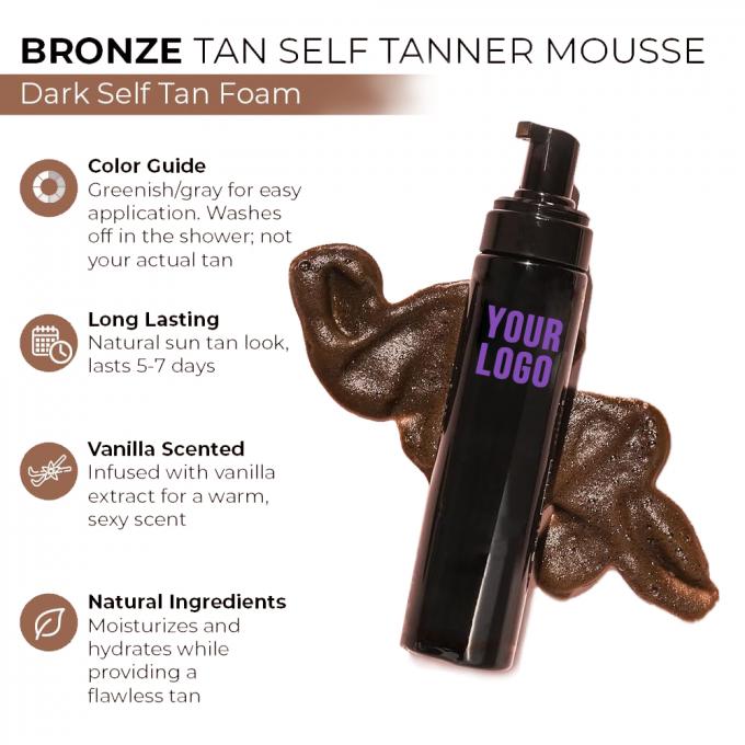Color Correction Self Tanner Kit dengan Self Tanning Mitt Applicator Dark Tanning Mousse 1