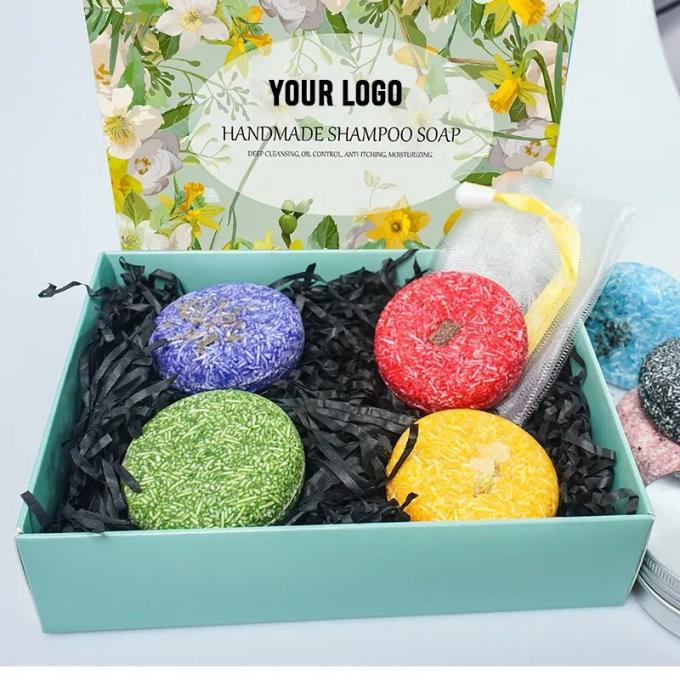 Disesuaikan Merek Sendiri Ukuran Biasa Shampoo Bar Minyak Zaitun Dengan Bahan Alami 1