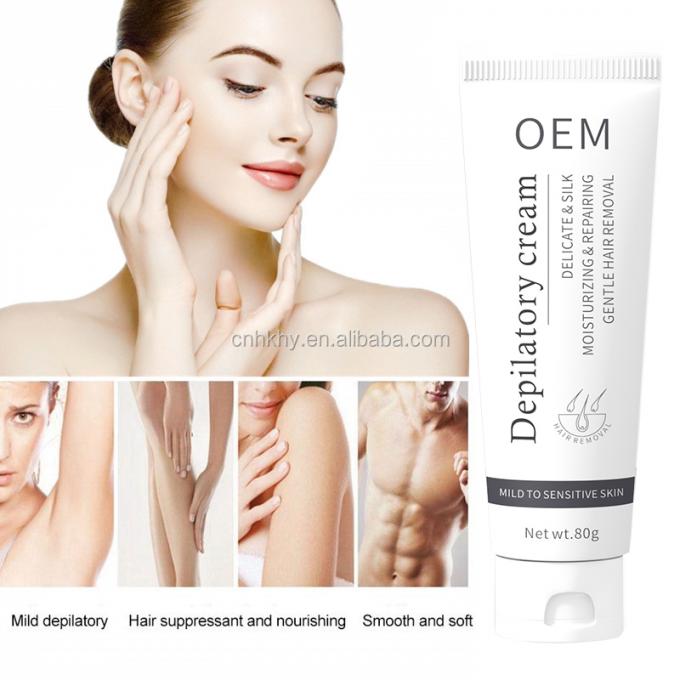 Kulit sensitif Cobalah krim herbal depilatory kami untuk penghapusan rambut lembut Bikini / Intim 3