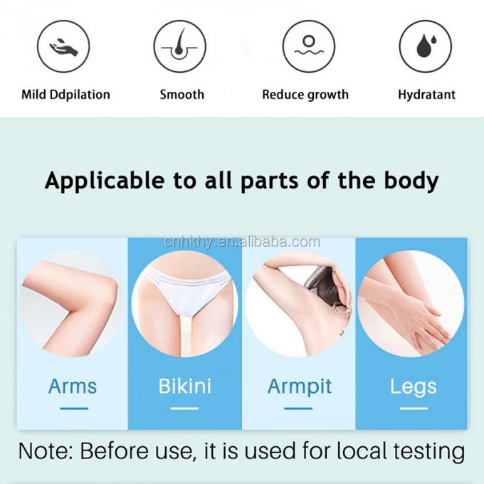 Kulit sensitif Cobalah krim herbal depilatory kami untuk penghapusan rambut lembut Bikini / Intim 4