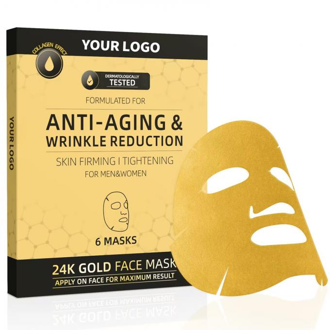 Topeng Wajah Emas Organik 24K Untuk Rumah Penenang Gel Kolagen Disesuaikan Crystal Beauty 0