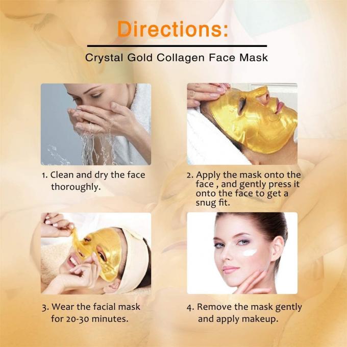 Topeng Wajah Emas Organik 24K Untuk Rumah Penenang Gel Kolagen Disesuaikan Crystal Beauty 9