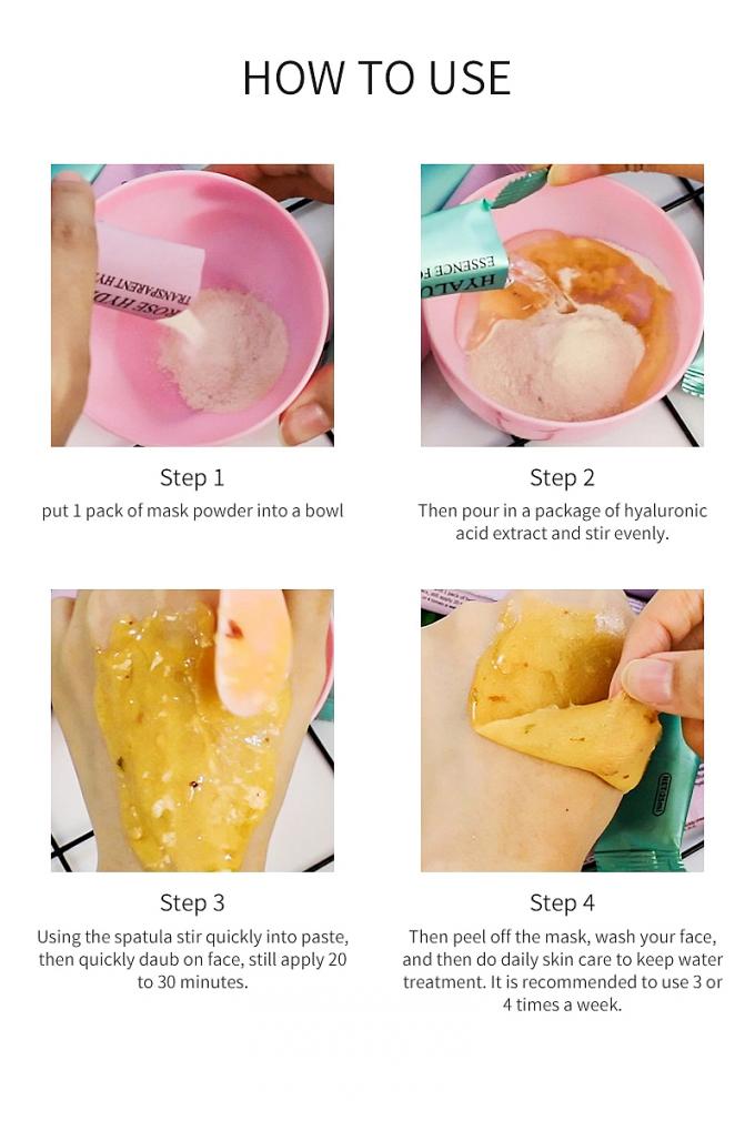 Label pribadi Hyaluronic Acid Face Mask Whitening Fungsi Face Mask Soft Mud Mask 11