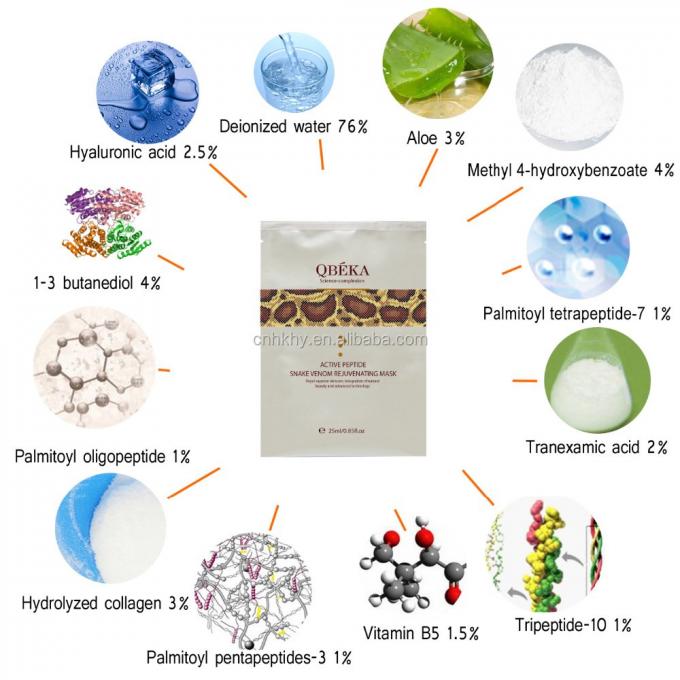 Bahan Utama 1-3 Butanediol Skin Face Mask Sheet untuk Kompleks Muda dan Tepat 1
