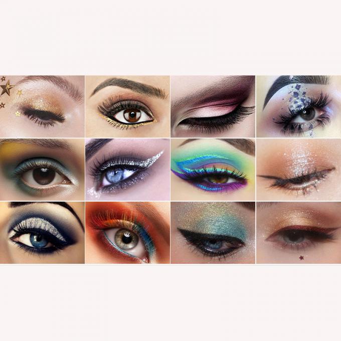 Glitter Metallic Campuran Warna Eye Shadow Palette Elegant Satin Matte Bahan Mineral 8